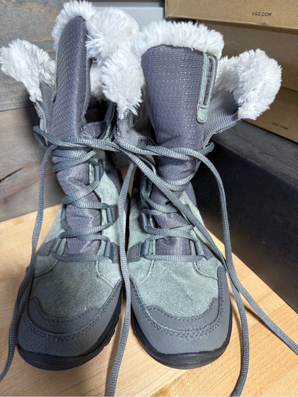 Columbia Gray Fleece-Lined Winter Boots